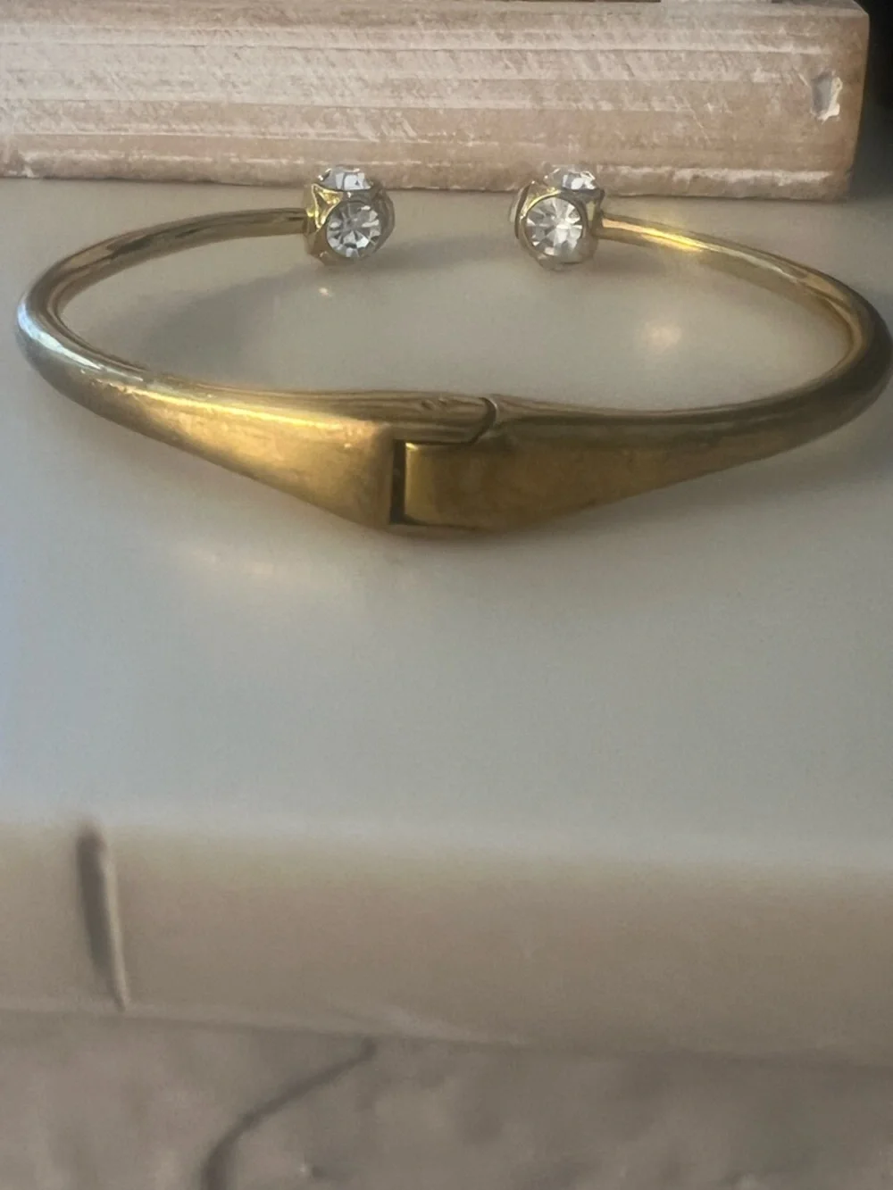 Kate Spade Gold Crystal Open Bangle Bracelet “Lady Marmalade” - Picture 4 of 6